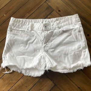 Calvin Klein Distressed White Jean Short